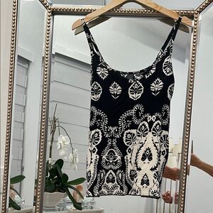 Chic Black and White Patterned Camisole